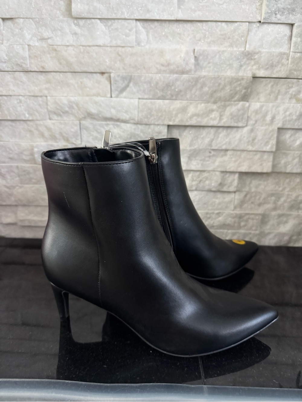 Nine West Black Pointed Toe Ankle Booties with Side Zip